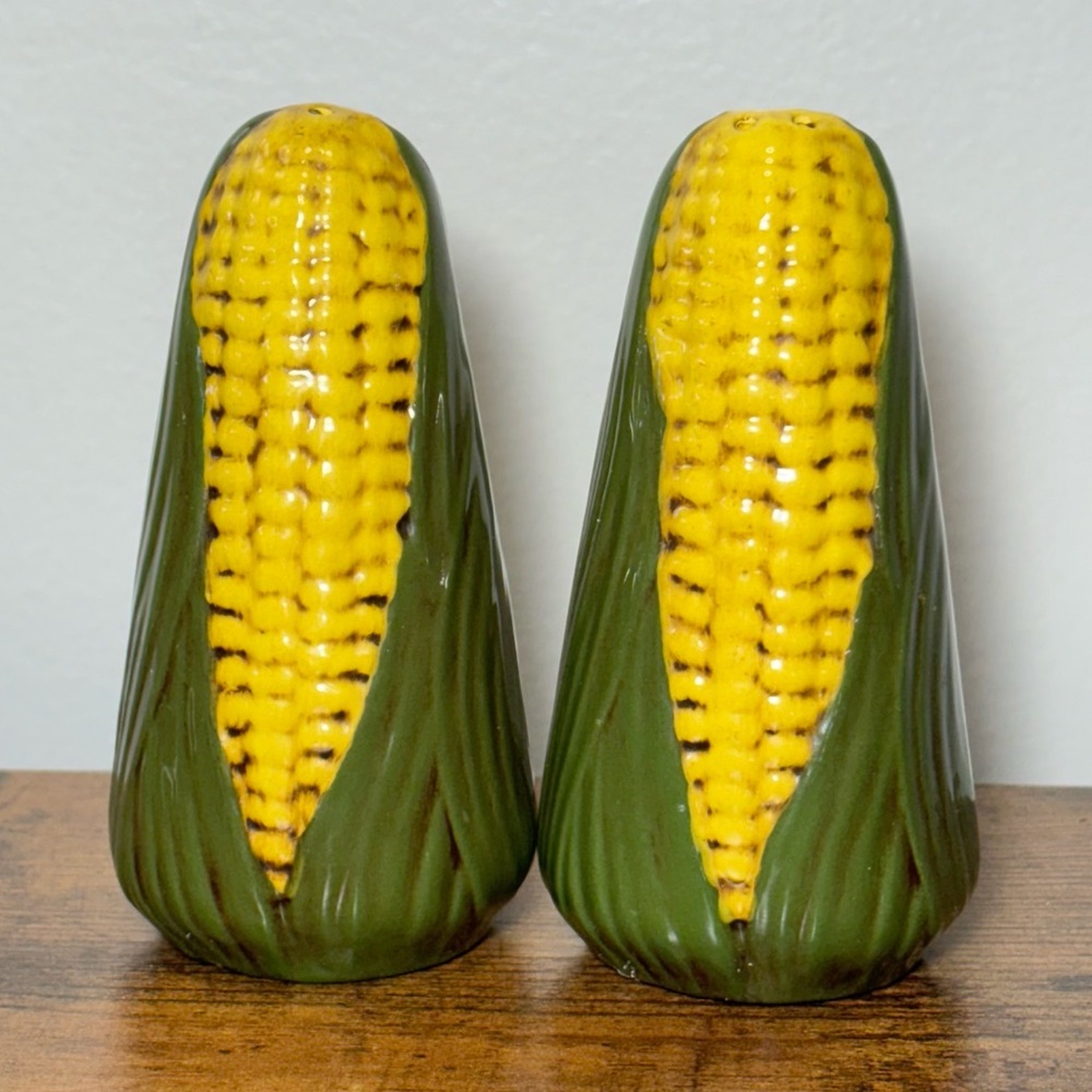Vintage Corn on the Cob Salt & Pepper Shakers Farmhouse Kitchen Decor Fall Decor